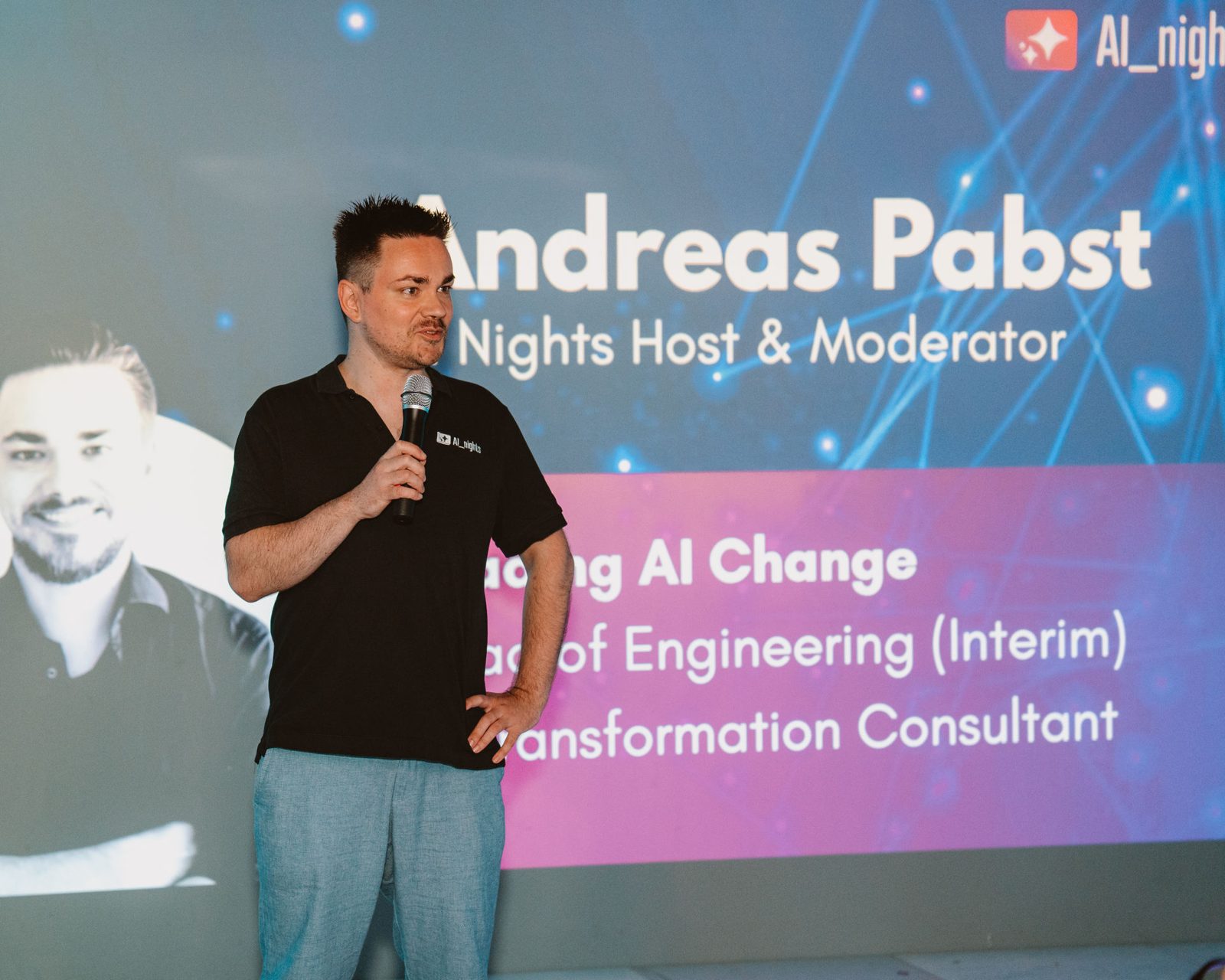 Andreas Pabst als Host und Moderator der AI Nights